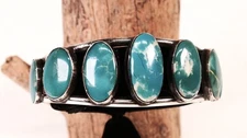 Navajo Bracelet Sterling Silver with Variscite Settings