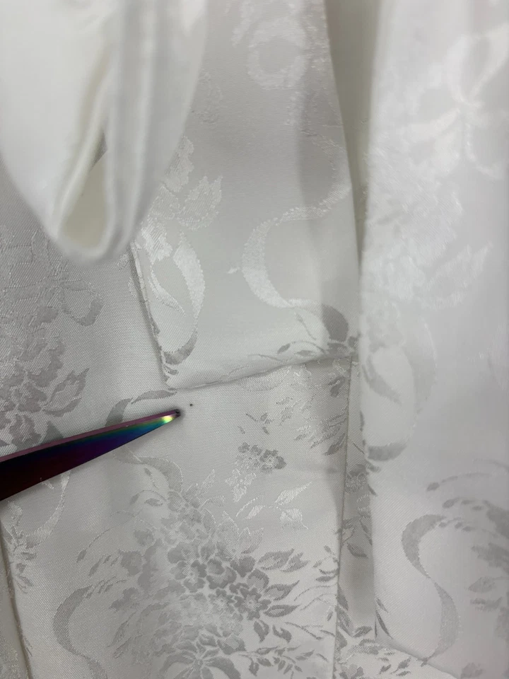 Vintage Scott McClintock Gunne Sax Vestido 9/10 Gola de Renda Branca Midi Amarrar Traseiro - Imagem 4 de 4