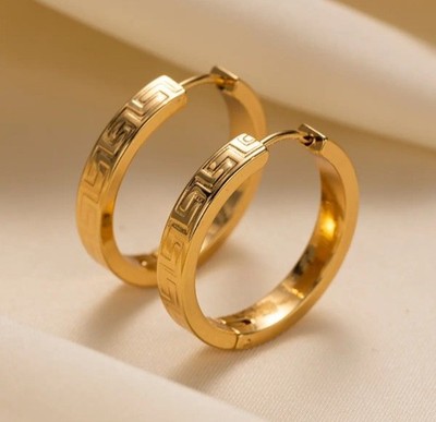 Neue 18 Karat vergoldete Creolen Ohrringe Größe 20 mm