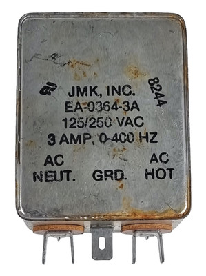 JMK EA-0364-3A EMI Power Line Filter 125/250V 3A IEC Inlet Vintage NOS Part