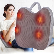 Rechargeable Deep Heat Tissue Shiatsu Massage Pillow for Back Waist Massager
