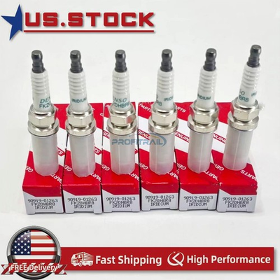 #ad OEM for 2016 2023 Toyota Tacoma V6 3.5L 90919 01263 Set of 6 Denso Spark Plug $49.50