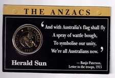 AUSTRALIAN: THE ANZACS APRIL 25, LEST WE FORGET 1915 MEDALLION HERALD SUN #HM683