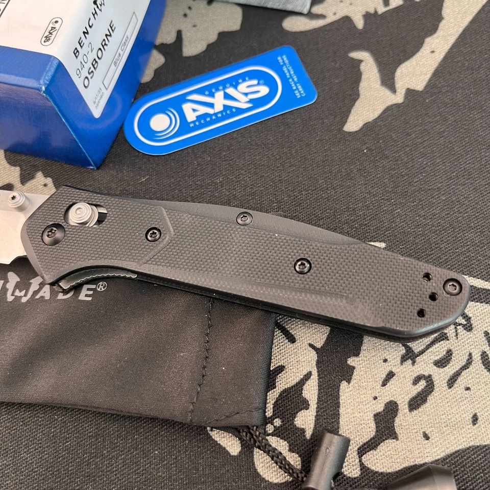 Cuchillo Plegable Benchmade 940-2 Osborne S30V Acero Inoxidable Negro Mango G10 Foto 3 de 4