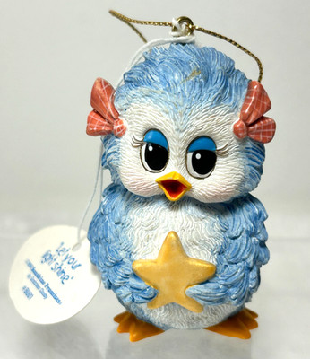 Vintage Sonshine Promises  Blue Owl Ornament Let Your Light Shine #8001     X7