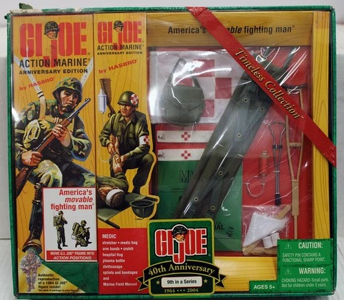 2004 Hasbro GI Joe Action Marine Medic Anniversary Edition Figure Set NR