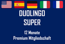 Duolingo Super 🚀 12 Monate 🔥 Keine Werbung ✅ Unbegrenzte 💖