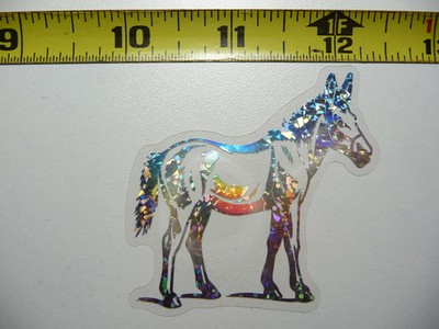 MULE DONKEY HOLOGRAPHIC SMALL STICKER DECAL ZOO ANIMAL WILDLIFE SCRAPBOOKING