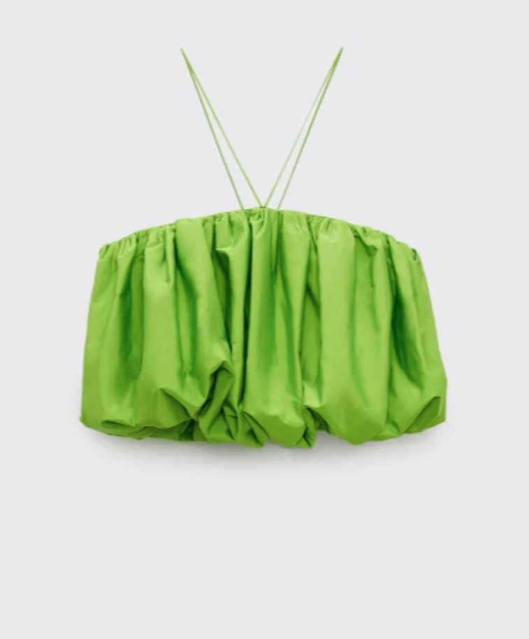 NEW ZARA LIMITED EDITION GREEN VOLUMINOUS RUFFLE TOP BLOUSE XS S M RARE image 2