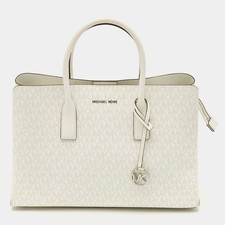 Borsa a tracolla Michael kors Ruthie bianca con rivestimento in tela firmata