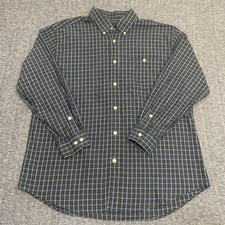 Orvis Country Men s Twill Plaid Flannel Long Sleeve Button Down Shirt size XL