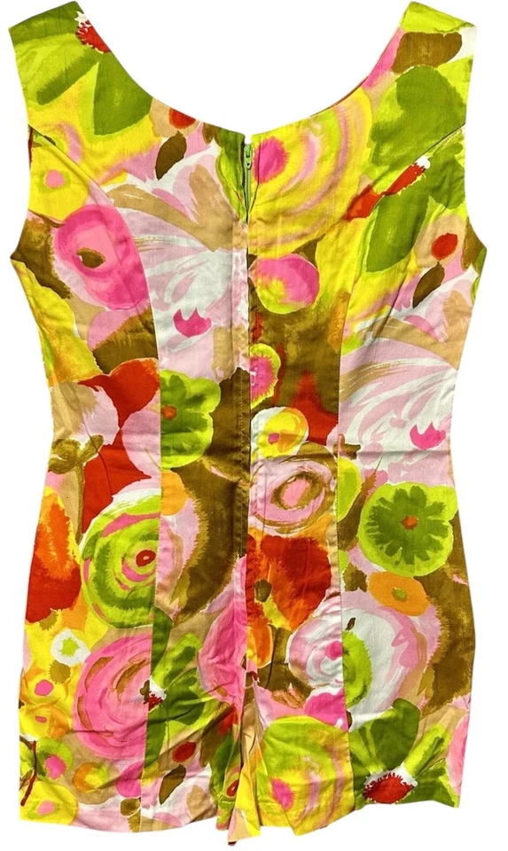 Traje de juego vintage para mujer con flores sin mangas de Alice of California - talla mediana Foto 3 de 4