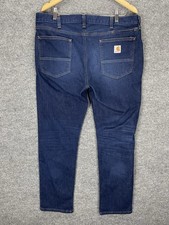 Carhartt Jeans Men  s 38x30 Straight Fit Dark Wash Denim Workwear Excellent