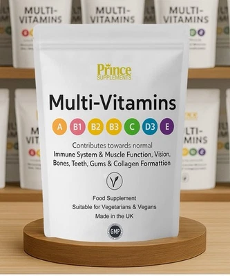 PRINCE SUPPLEMENTS Multi Vitamins Tablets A-Z High Strength BUY 2 GET 1 FREE 100% NRV (RDA)