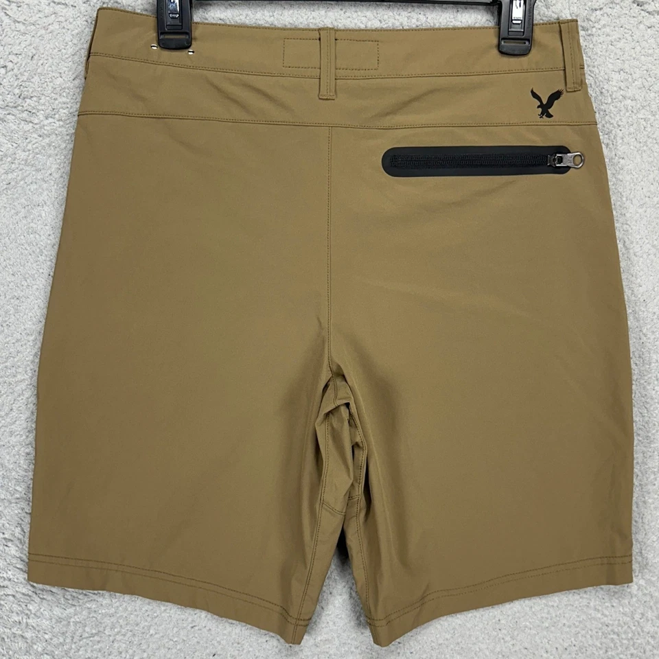 Pantalones Cortos de Senderismo American Eagle Para Hombres Active Flex 30 Marrón Performance Tech Elastizados Foto 2 de 4