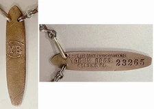 Vtg Figural Charge Coin Fob: YOCUM BROS CIGARS; Reading PA; Cigar Shape; Bronze