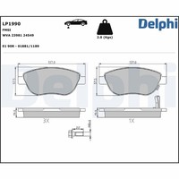 Delphi Bremsbelagsatz Scheibenbremse LP1990 FüR S07 Opel Corsa Cdti L08 L68