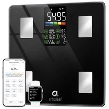 Smart Scale with BMI, Body Fat, Muscle Mass, 14 Composition Metrics, Large LED D