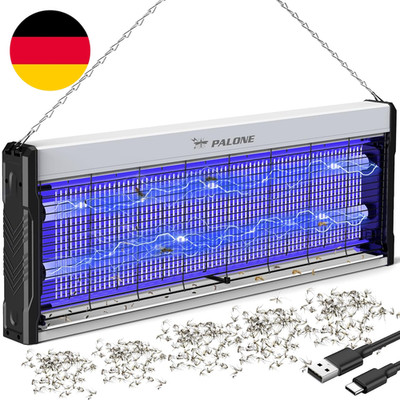 PALONE Insektenvernichter Elektrisch, 4000V USB C Mückenlampe 2 UV LED Elektrisc