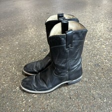 J. Chisholm #23676 Cowboy Boots Mens 10D Black Leather Western Made in USA