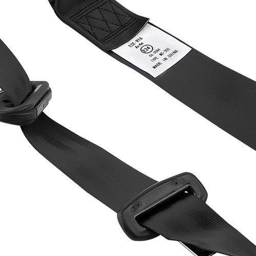 Black Universal Retractable Seat Belt 3 Point Auto Car Lap Adjustable Belt - Photo 6/10