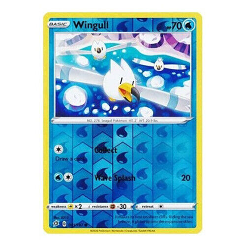 Wingull - 041/192 - Reverse Holo Common - Rebel Clash - Pokemon - NM/M - Picture 1 of 1