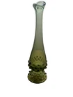 Vintage Fenton Olive Green Hobnail Glass Bud Vase 9 3/4"