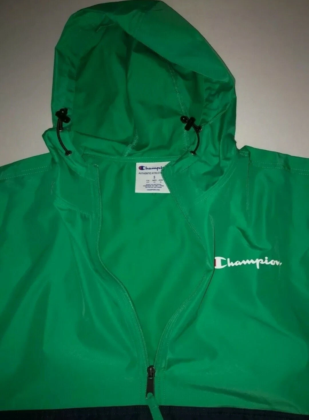 Veste Champion homme bloc de couleur emballé eau coupe vent capuche de plongée résistante au vent S