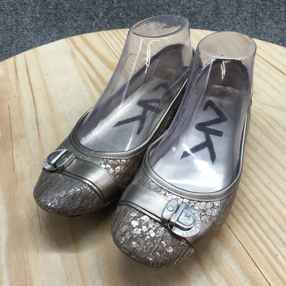 Anne Klein Shoes Womens 6 M Beech Casual Slip On Ballet Flats Metallic Gray - Image 3 of 4
