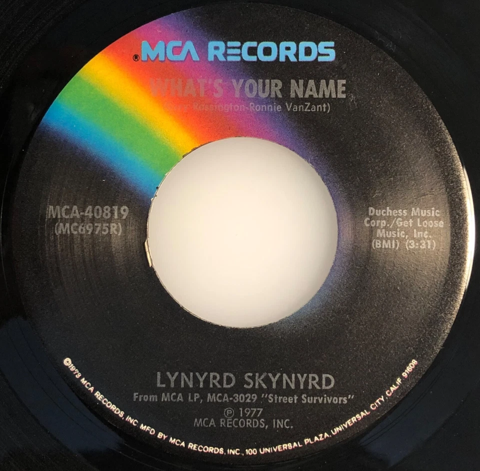 Lynyrd Skynyrd - Ronnie VanZant / What's Your Name / MCA 1977 45rpm / Mint - Image 3 of 4