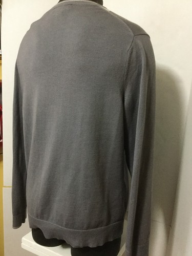 Maglione Banana Republic uomo taglia XL grigio lana Argyle scollo V manica lunga - Foto 11 di 12