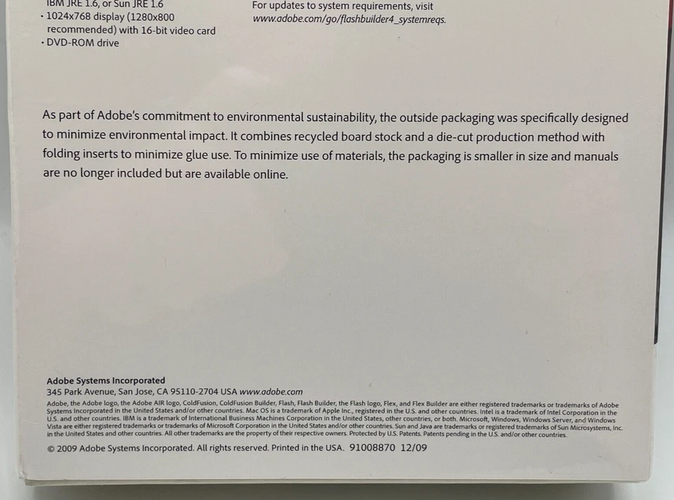 ADOBE FLASH BUILDER 4 Software MAC OS & WINDOWS Full Retail Factory Sealed - Image 4 of 4