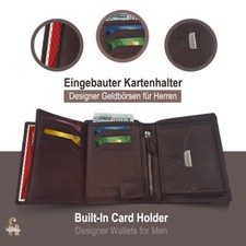 Herren Leder Geldbörse Portemonnaie mit 12 K...