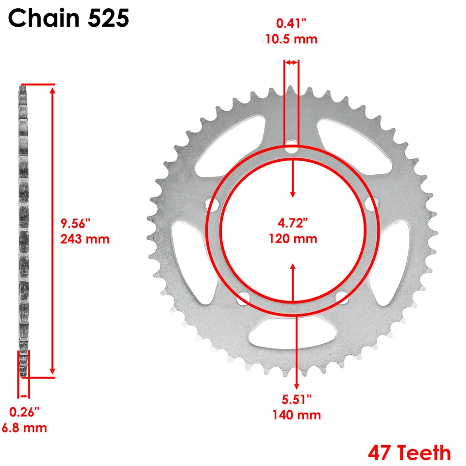 Piñones delanteros y traseros para Suzuki DL650 DL650A DL650Se V-Strom 2004-2016 Foto 3 de 4
