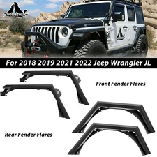 Front/Rear Fender Flares Powder Coated Steel for 2018-2023 Jeep Wrangler JL JLU