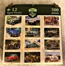 12 Separate Jigsaw Puzzle Classic Cars, 500 pieces each, Huge set!!! New!