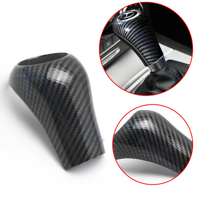 For Mercedes W204 W205 ABS Carbon Fiber Gear Shift Lever Knob Molding Cover Trim