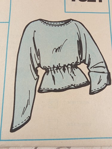 McCALLs 7821 VTG 80s Blouse Top Batwing sleeve Peplum Medium 14 16 UNCUT Pattern - Picture 4 of 9