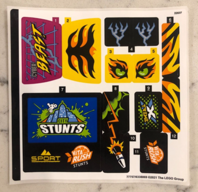 LEGO STICKER SHEET for 60295 Stunt Show Arena, New & Genuine! | eBay