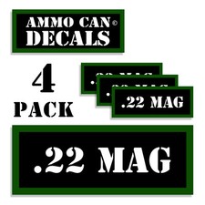 22 MAG Ammo Can 4x Labels for Ammunition Case 3" x 1.15" stickers decals 4 pack