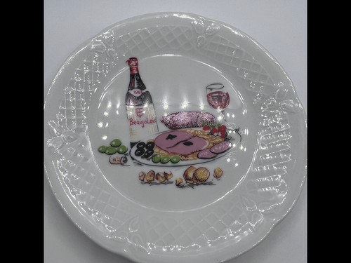 Philippe Deshoulieres French Porcelain Canape Appetizer Beaujolois Plate - Picture 2 of 5