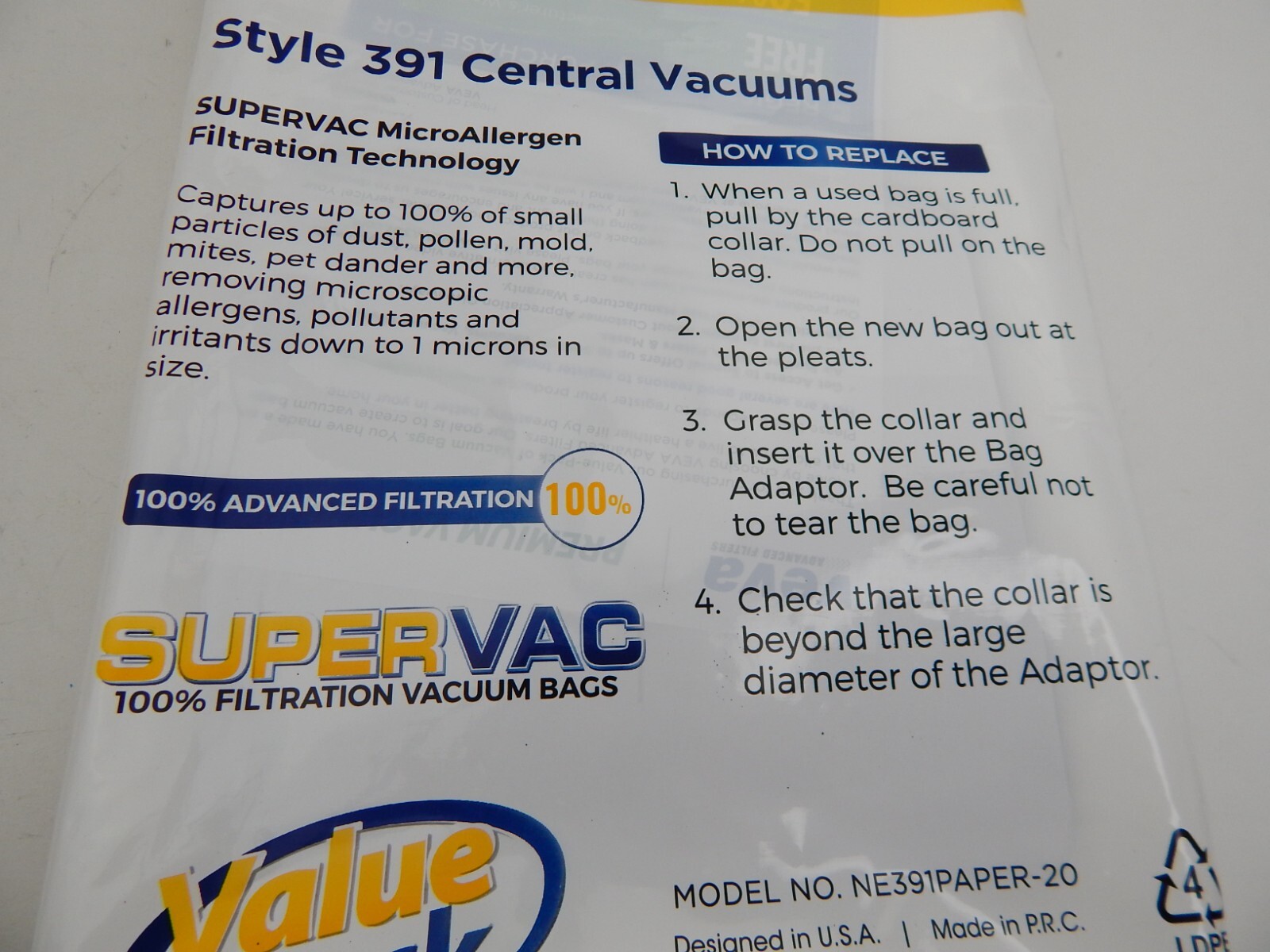 10 Pack Central Vacuum Bags Compatible with Nutone 391 eBay