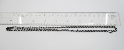 ZDNY 3.64CTW Black Diamond Black Rhodium Bead Necklace 18K White Gold 38" - Picture 4 of 4