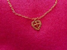 NEW First Holy Communion Gold-plated Keepsake Heart/Cross Necklace