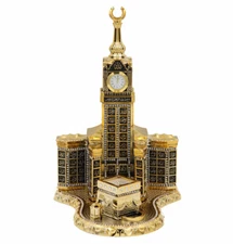 Islamic Turkish Table Decor 99 Names of Allah Kaba Clock Tower Replica Gold