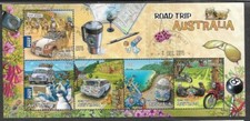 AUSTRALIA ROAD TRIP CARTOONS TRANSPORT FINE USED CTO MIN SHEET 2012