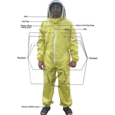 Adult Yellow Beekeeper Suit XS - Fence Veil Protective Gear