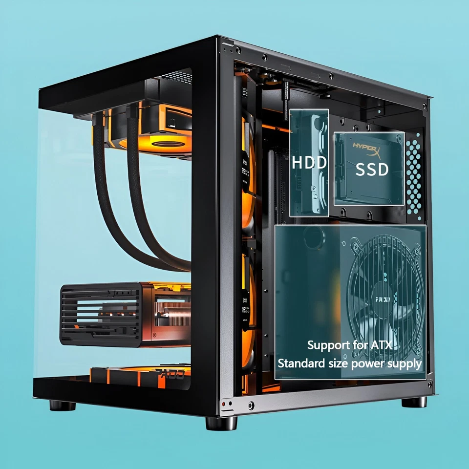 Cool Gaming Pc Case Desktop Transparent Computer Case - Image 4 of 4