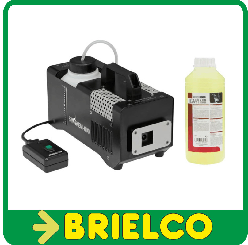 MAQUINA DE HUMO 600 W MANDO A DISTANCIA CON CABLE + 1L LIQUIDO DE HUMO BD3943