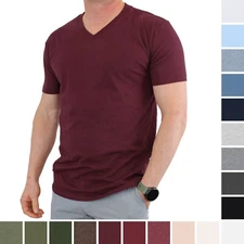True Classic Men's V-Neck Shirt Short Sleeve Ultra Soft Tagless Cotton Tee